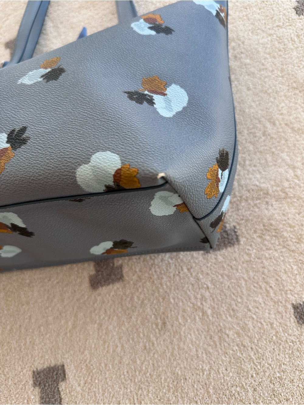 Coach Floral Print Leather Tote Bag in Light Blue 2016 Coach Taylor tote - Picture 5 of 16